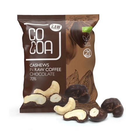 COCOA Orzechy Nerkowca W Czekoladzie Kawowej BIO 70 g COCOA Orzechy Nerkowca W Czekoladzie Kawowej BIO 70 g
