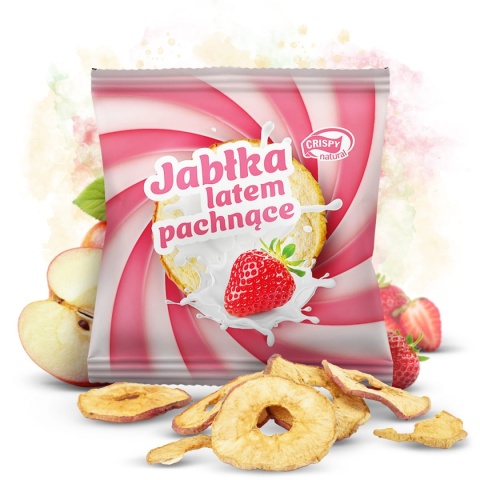 Crispy Natural Jabłko latem pachnące jabłko-truskawka-śmietanka 18g Crispy Natural Jabłko latem pachnące jabłko-truskawka-śmietanka 18g
