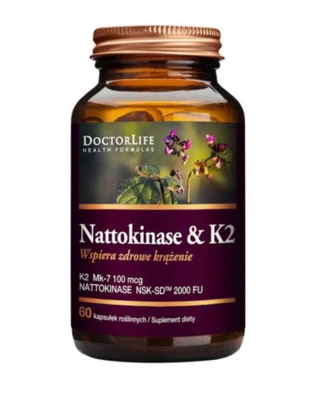 Doctor Life Nattokinase & K2 60 kapsułek roślinnych Doctor Life Nattokinase & K2 60 kapsułek roślinnych