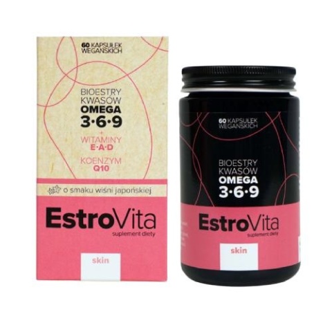 EstroVita Skin Omega 3-6-9 dla kobiet o smaku wiśni japońskiej 60 kapsułek EstroVita Skin Omega 3-6-9 dla kobiet o smaku wiśni japońskiej 60 kapsułek
