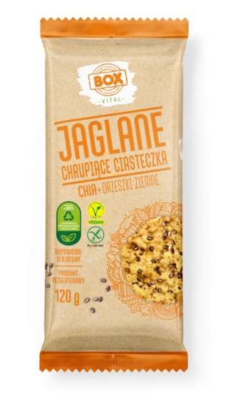 Frank&Oli Ciasteczka Jaglane Bezglutenowe CHIA + Orzech 120g