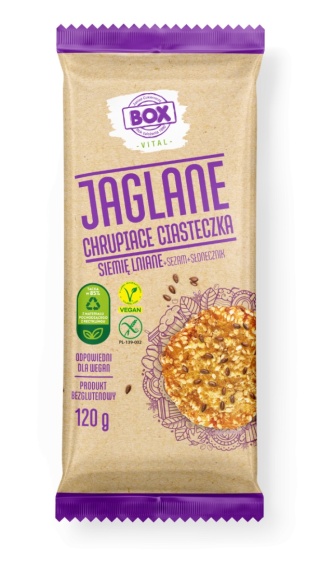Frank&Oli Ciasteczka Jaglane Bezglutenowe z Siemieniem Lnianym 120g