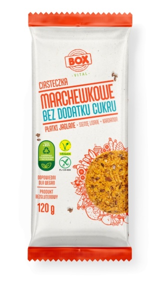 Frank&Oli Ciastka Marchewkowe z Kardamonem Bez dodatku cukru 120g