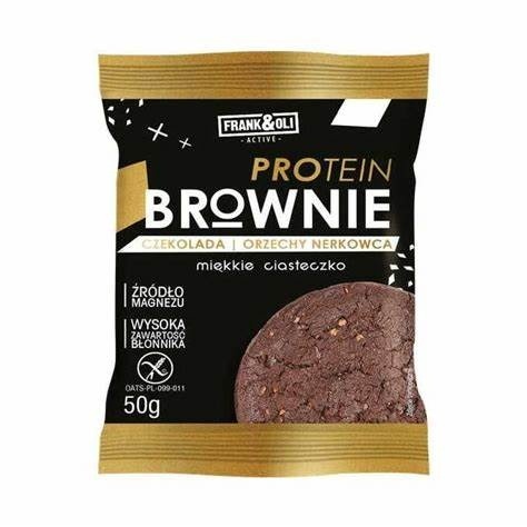 Frank&Oli Ciastko Proteinowe Brownie z Orzechami Nerkowca 50g Frank&Oli Ciastko Proteinowe Brownie z Orzechami Nerkowca 50g
