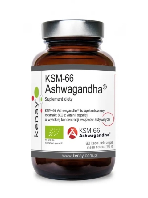 Kenay Ashwagandha KSM-66 BIO 60 kapsułek Kenay Ashwagandha KSM-66 BIO 60 kapsułek