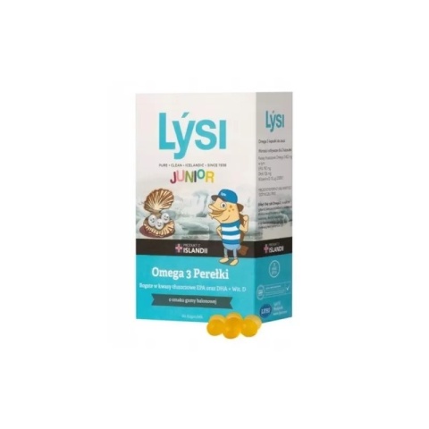 Lysi Junior Omega 3 Perełki 60 kapsułek o smaku gumy balonowej Lysi Junior Omega 3 Perełki 60 kapsułek o smaku gumy balonowej