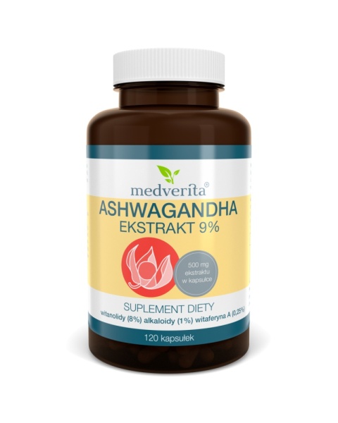 Medverita Ashwagandha 9% 120 kapsułek Medverita Ashwagandha 9% 120 kapsułek