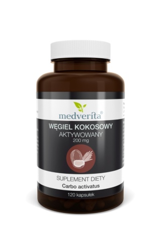 Medverita Węgiel kokosowy aktywny 200 mg 120 kapsułek