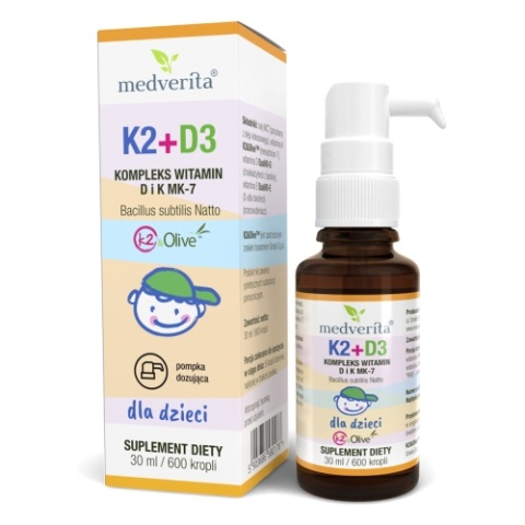 Medverita Witamina K2 + D3 dla dzieci 30ml Medverita Witamina K2 + D3 dla dzieci 30ml