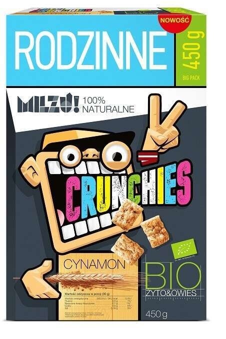 Milzu Crunchies Żytnio-Owsiane Cynamonowe BIO 450 g Milzu Crunchies Żytnio-Owsiane Cynamonowe BIO 450 g