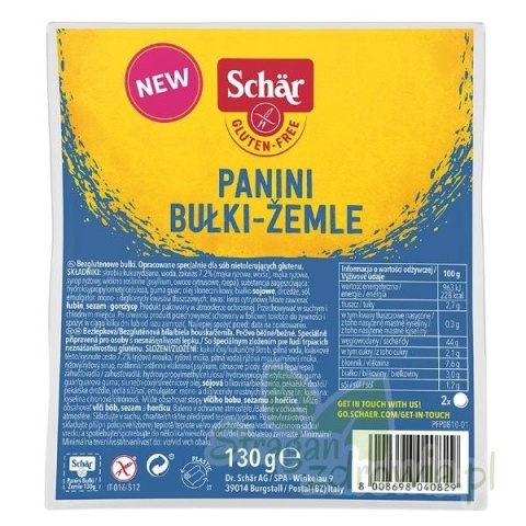 Schar Bułki Panini 2x65 g 130 g Schar Bułki Panini 2x65 g 130 g
