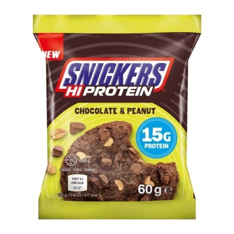 Snickers HiProtein Cookie Chocolate & Peanut 60 g Snickers HiProtein Cookie Chocolate & Peanut 60 g