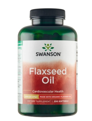 Swanson Flaxseed Oil 1000mg 200 kapsułek żelowych