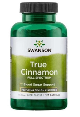 Swanson Full Spectrum True Cinnamon Cejloński 300mg 120 kapsułek