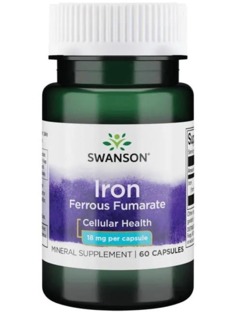 Swanson Fumaran żelaza 18 mg 60 kapsułek Swanson Fumaran żelaza 18 mg 60 kapsułek