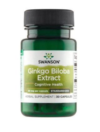 Swanson Ginkgo Biloba ekstrakt 60 mg 30 kapsułek