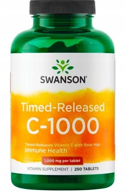 Swanson Witamina C1000 z Dziką Różą przedłużone działanie 250 tabletek Swanson Witamina C1000 z Dziką Różą przedłużone działanie 250 tabletek