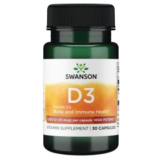 Swanson Witamina D-3 1000 IU 30 kapsułek