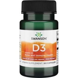 Swanson Witamina D-3 1000 IU 60 kapsułek