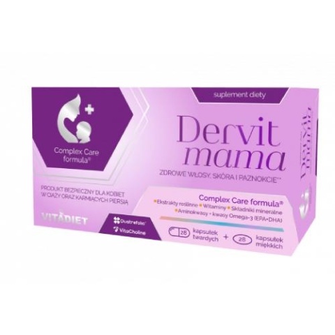Vitadiet Dervit Mama 28 kapsułek twardych + 28 kapsułek miękkich Vitadiet Dervit Mama 28 kapsułek twardych + 28 kapsułek miękkich