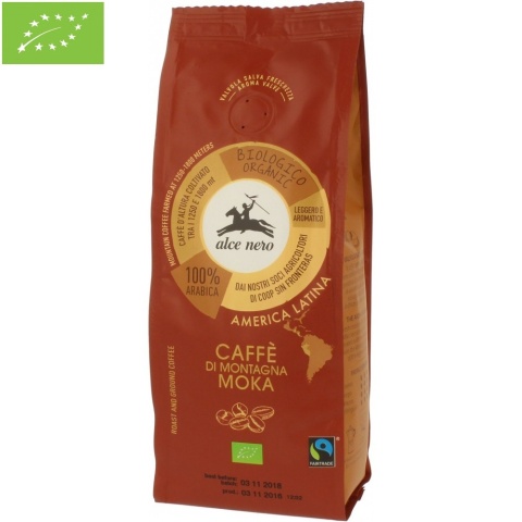 Alce Nero Kawa Mielona Arabica 100% Moka Fair Trade Górska BIO 250 g Alce Nero Kawa Mielona Arabica 100% Moka Fair Trade Górska BIO 250 g