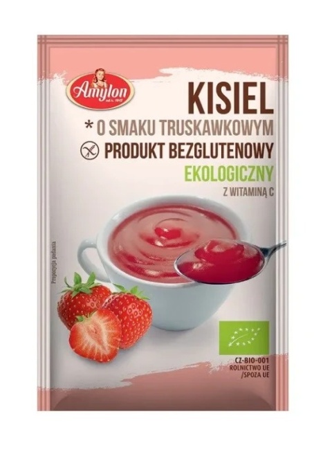 Amylon Kisiel Instant O Smaku Truskawkowym Bezglutenowy BIO 30 g Amylon Kisiel Instant O Smaku Truskawkowym Bezglutenowy BIO 30 g