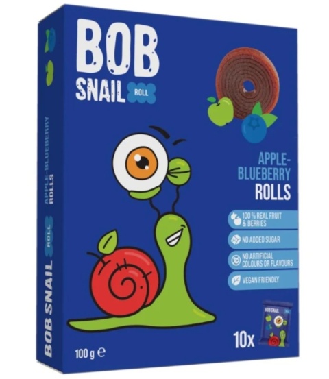 BOB SNAIL Przekąska jabłko - borówka 100gr BOB SNAIL Przekąska jabłko - borówka 100gr
