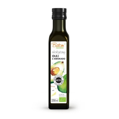 Batom Olej Z Miąższu Awokado Tłoczony Na Zimno KETO BIO 250 ml Batom Olej Z Miąższu Awokado Tłoczony Na Zimno KETO BIO 250 ml