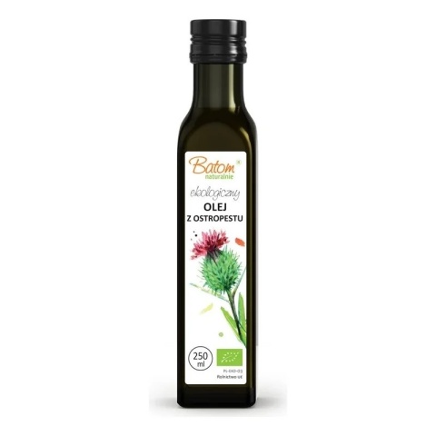 Batom Olej Z Ostropestu Plamistego Tłoczony Na Zimno BIO 250 ml Batom Olej Z Ostropestu Plamistego Tłoczony Na Zimno BIO 250 ml