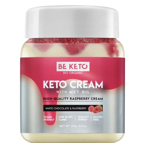 BeKeto Keto Krem o smaku białej czekolady i maliny 250g BeKeto Keto Krem o smaku białej czekolady i maliny 250g
