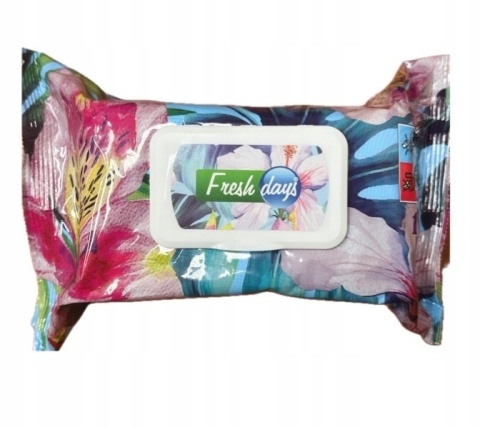 Fresh Days Chusteczki nawilżane o zapachu tropic flower 120 sztuk Fresh Days Chusteczki nawilżane o zapachu tropic flower 120 sztuk