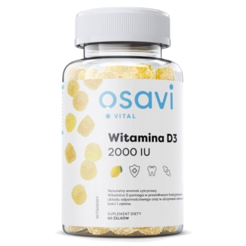 Osavi Witamina D3 2000IU 60 żelek o smaku cytrynowym Osavi Witamina D3 2000IU 60 żelek o smaku cytrynowym