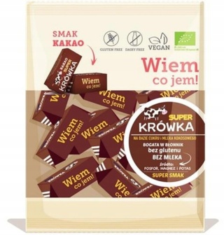 SUPER KRÓWKA Krówki wegańskie kakaowe BIO 150gr