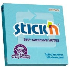 KARTECZKI STICK'N 76*76mm NIEBIESKIE (100) STICK'N
