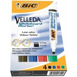 Markery do tablic BiC Velleda 1751 4 kolory Bic Markery do tablic BiC Velleda 1751 4 kolory Bic