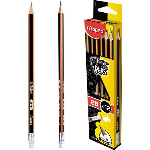 OŁÓWEK DREWNIANY MAPED BLACK'PEPS 2B Z GUMKĄ Maped OŁÓWEK DREWNIANY MAPED BLACK'PEPS 2B Z GUMKĄ Maped