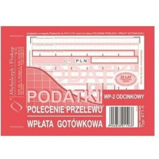 PODATKI - POLECENIE PRZELEWU/WPŁATA GOTÓWKOWA A6 (O+3K) Michalczyk i Prokop