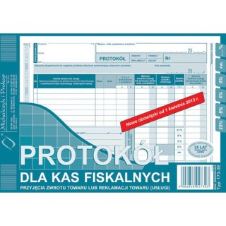 PROTOKÓŁ DLA KAS FISKALNYCH PRZYJĘCIA ZWROTU A5 (O+1K) Michalczyk i Prokop