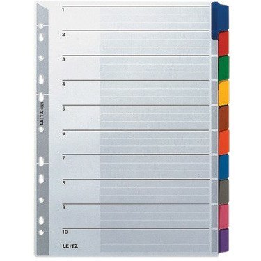 PRZEKŁADKI KARTONOWE LEITZ A4 10 KOLORÓW Leitz PRZEKŁADKI KARTONOWE LEITZ A4 10 KOLORÓW Leitz