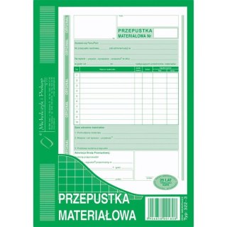 PRZEPUSTKA MATERIAŁOWA A5 (O+1K) Michalczyk i Prokop