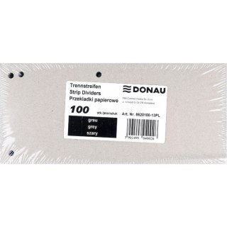 Przekładki kartonowe Donau 1/3 A4 szare (100) Donau