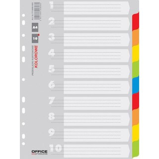 Przekładki kartonowe Office Products A4 10 kolorów Office Products