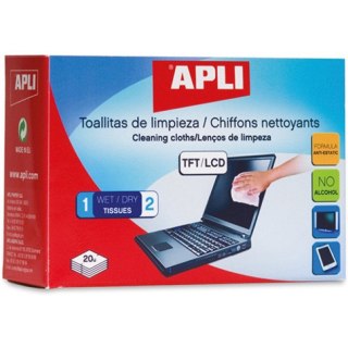Chusteczki do ekranu Apli suche i wilgotne (20+20) Apli