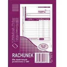 RACHUNEK DLA ZWOLNIONYCH Z VAT A6 (WIELOKOPIA) Michalczyk i Prokop