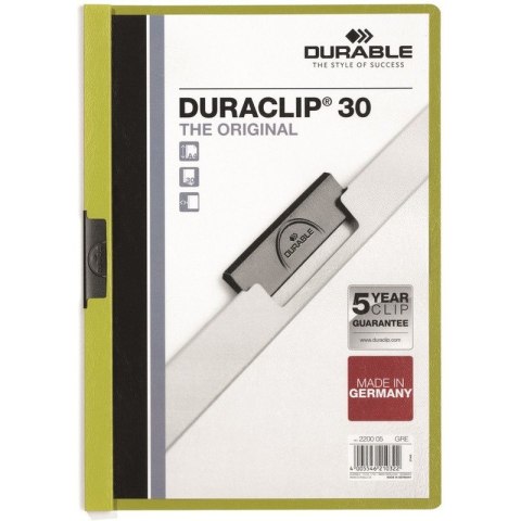 SKOROSZYT Z KLIPSEM DURABLE DURACLIP 30 ZIELONY Durable SKOROSZYT Z KLIPSEM DURABLE DURACLIP 30 ZIELONY Durable