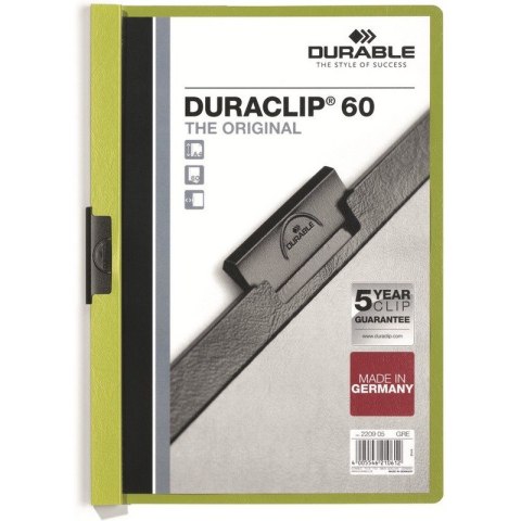 SKOROSZYT Z KLIPSEM DURABLE DURACLIP 60 ZIELONY Durable SKOROSZYT Z KLIPSEM DURABLE DURACLIP 60 ZIELONY Durable