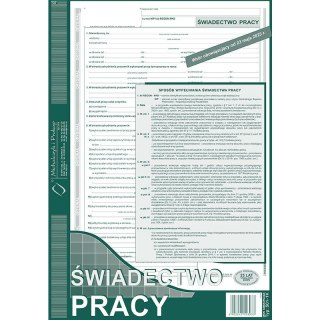 ŚWIADECTWO PRACY A4 (O+1K) Michalczyk i Prokop