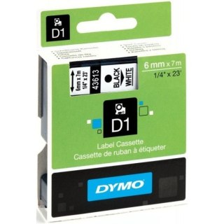 TAŚMA DYMO D1 6mm*7m BIAŁA (CZARNY TEKST) Dymo