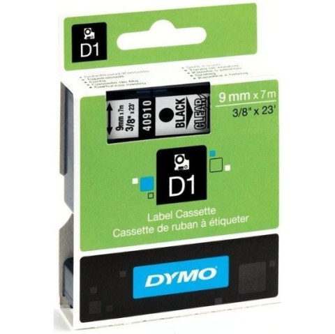 TAŚMA DYMO D1 9mm*7m PRZEZROCZYSTA (CZARNY TEKST) Dymo TAŚMA DYMO D1 9mm*7m PRZEZROCZYSTA (CZARNY TEKST) Dymo