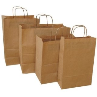TORBA PAPIEROWA 24x10x36cm BRĄZOWA NC Koperty